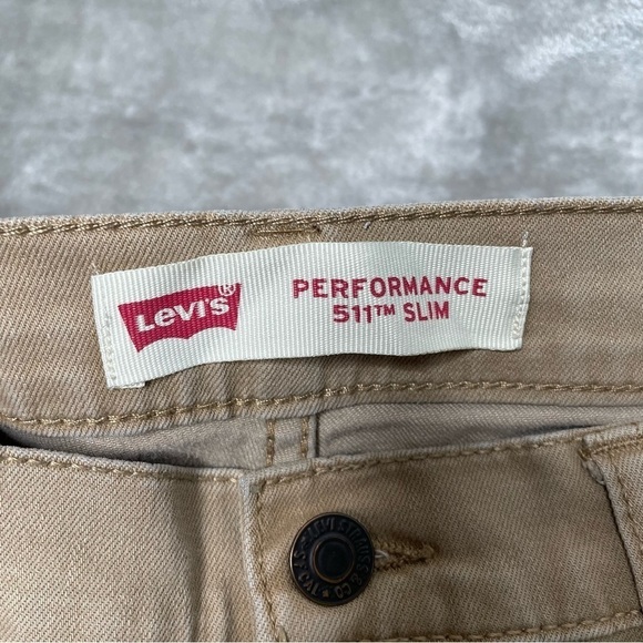 Levi's Performance 511 Slim Fit Tan Jeans Big Boy Size 20 (30X30 - Picture 5 of 9